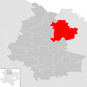 Lage der Gemeinde Weitersfeld im Bezirk Horn (anklickbare Karte)
