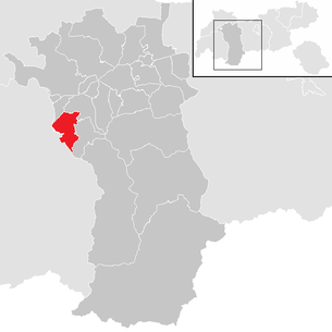 Lage der Gemeinde Wenns im Bezirk Imst (anklickbare Karte)