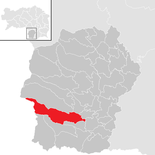 Lage der Gemeinde Wielfresen im Bezirk Deutschlandsberg (anklickbare Karte)