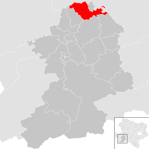 Lage der Gemeinde Wieselburg-Land im Bezirk Scheibbs (anklickbare Karte)