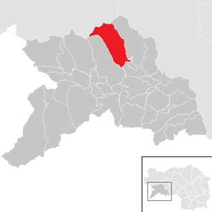 Lage der Gemeinde Winklern bei Oberwölz im Bezirk Murau (anklickbare Karte)