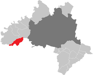 Lage der Gemeinde Wolfsgraben im Bezirk Wien-Umgebung (anklickbare Karte)