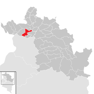 Lage der Gemeinde Wolfurt im Bezirk Bregenz (anklickbare Karte)