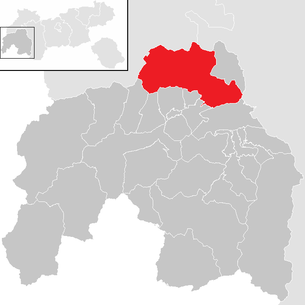 Lage der Gemeinde Zams im Bezirk Landeck (anklickbare Karte)