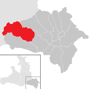 Lage der Gemeinde Zederhaus im Bezirk Hallein (anklickbare Karte)