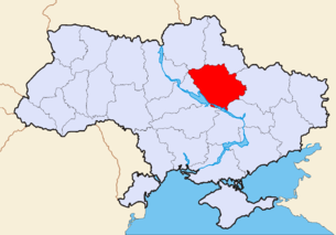 Karte der Ukraine mit Oblast Poltawa