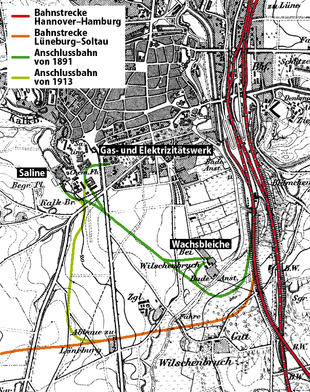 Strecke der Anschlussbahnen der Lüneburger Wachsbleiche und Saline