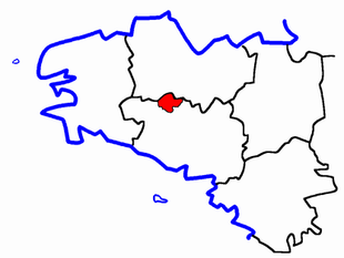Lage des Kantons Cléguérec