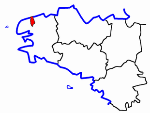 Lage des Kantons Lesneven