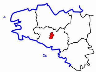 Lage des Kantons Locminé