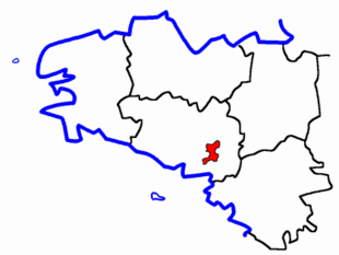 Lage des Kantons Questembert