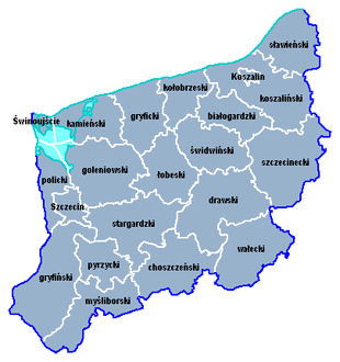 Karte mit den Landkreisen der Woiwodschaft