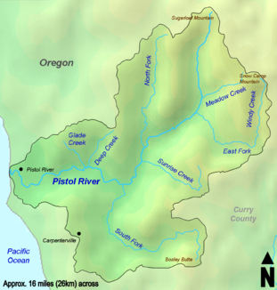 Der Pistol River und sein Einzugsgebiet