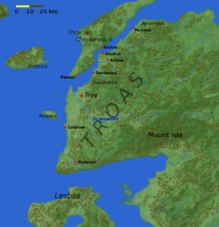 Landkarte der Troas