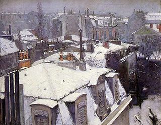Gemälde „Verschneite Dächer“ von Gustave Caillebotte