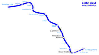 Strecke der Linha Azul