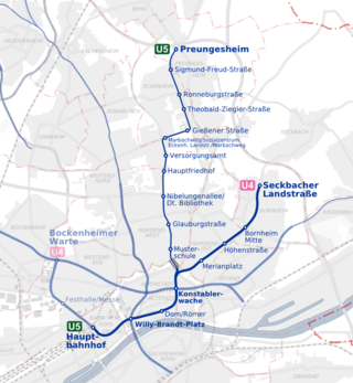 Strecke der U-Bahn-Strecke B (Frankfurt)