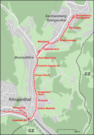 Strecke der Schmalspurbahn Klingenthal–Sachsenberg-Georgenthal