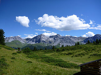 Aroser Dolomiten, Ansicht von Prätsch oberhalb Arosa
