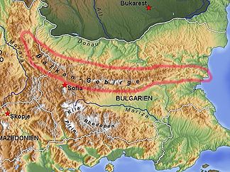 Das Balkangebirge durchzieht Bulgarien von Ost nach West und teilweise auch Serbien.