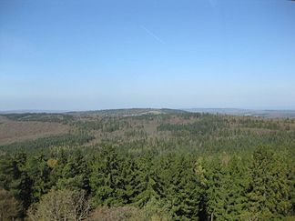 Blick vom Aussichtsturm auf dem Hausberg zum Gaulskopf, davor Espa