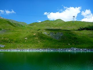 Das Brüggerhorn vom Speichersee Hintere Hütte gesehen