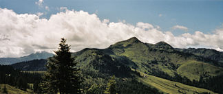 Panoramablick auf die Nordflanke des Brechhorns (Mitte)