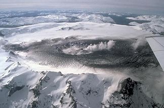 Luftbild vom Vulkan Cerro Hudson 1991