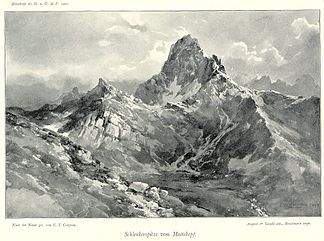Schlenkerspitze vom Muttekopf. Edward Theodore Compton, 1901