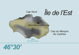 Karte mit Lage des Mont Marion-Dufresne