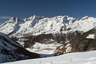 von links: Großer Moostock (3.059 m), Durreck (3.135 m), Hirbernock (2.991 m) und Katzenkofl (2.920 m)  von Osten