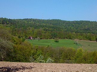 Der Hahnenkamm von Mömbris-Kleinhemsbach aus gesehen