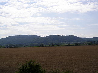 Blick auf den Maleníkwald und die Burg Helfštýn