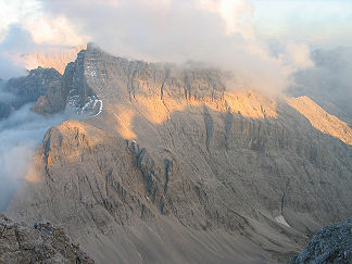 Kaltwasserkarspitze von der Birkkarspitze