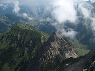 Bärenkopf, Kleiner Widderstein und Karlstor vom Großen Widderstein