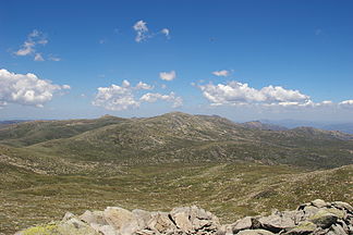 Blick vom Mount Townsend zum Mount Kosciuszko