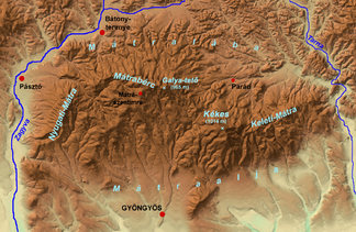 Karte des Mátra-Gebirges