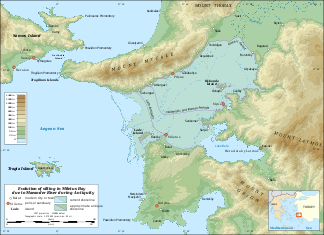 Lage des Mykale-Gebirges am ehemaligen Latmischen Meerbusen