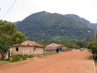 Mount Afadjato vom Dorf Liati Wote aus gesehen