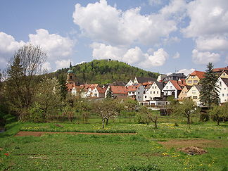 Der Schloßberg mit der Stadt Pegnitz