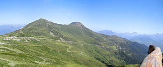 Blick vom Penser Joch auf den Zinseler (rechts im Bild)