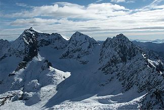 Das Petzeck mit Kruckelkopf und Hoher Perschitzkopf aufgenommen von Westen Standort Keeskopf