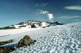 Der Gipfel des Mutnowski-Vulkans im Juli 2006