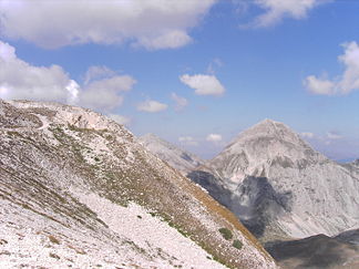 Pizzo d'Intermesoli (rechts im Bild) vom Monte Portella aus gesehen