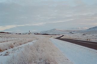 Schildvulkan Ok gesehen vom Reykholtsdalur (rechts im Hintergrund)