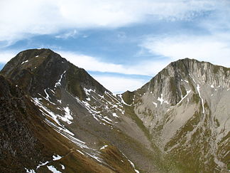 Rothornspitze (2393 m), Gumpensattel (2271 m) und Strahlkopf