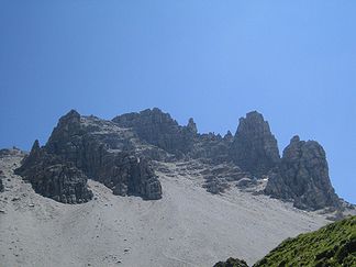 Schlicker Seespitze von Norden, fotografiert am Weg zum Seejöchl