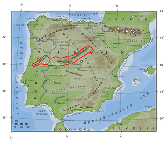 Lage des Iberischen Scheidegebirges/ Sistema Central
