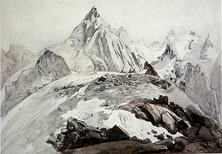 Aiguille Blaitiere von Norden. John Ruskin, ca. 1856