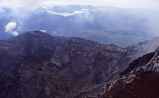 Vulkan Tujuh vom Kerinchi-Gipfel aus
